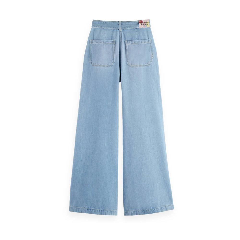 Scotch & Soda Wide Leg Luna Blue Jeans Blue Dames