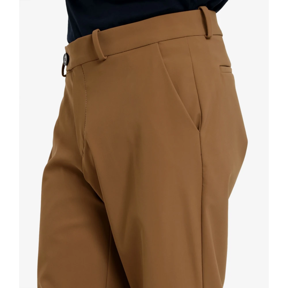 RRD Stretch Pantalon met Hoornen Knopen Brown Heren