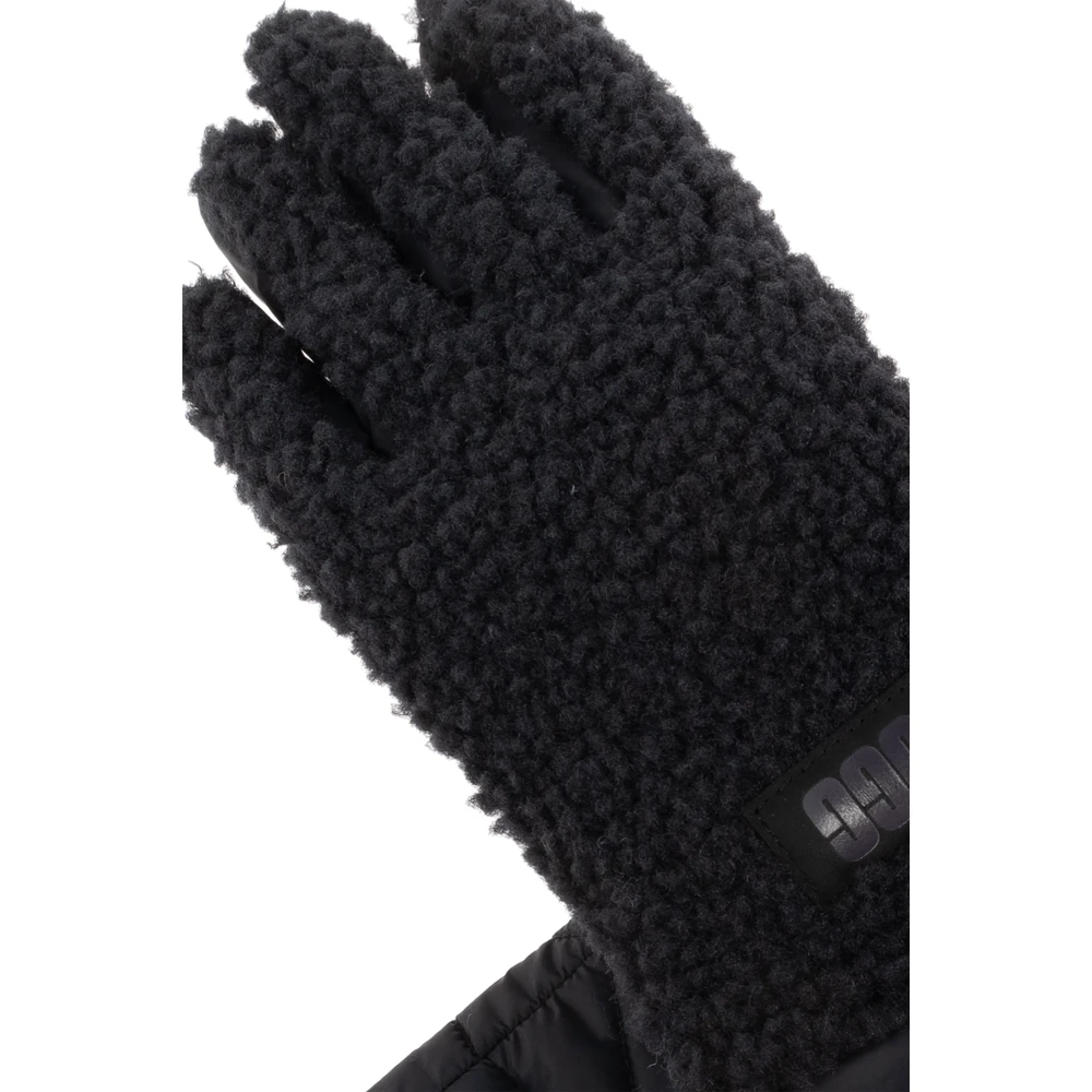 Ugg Handschoenen met nepbont Black Dames