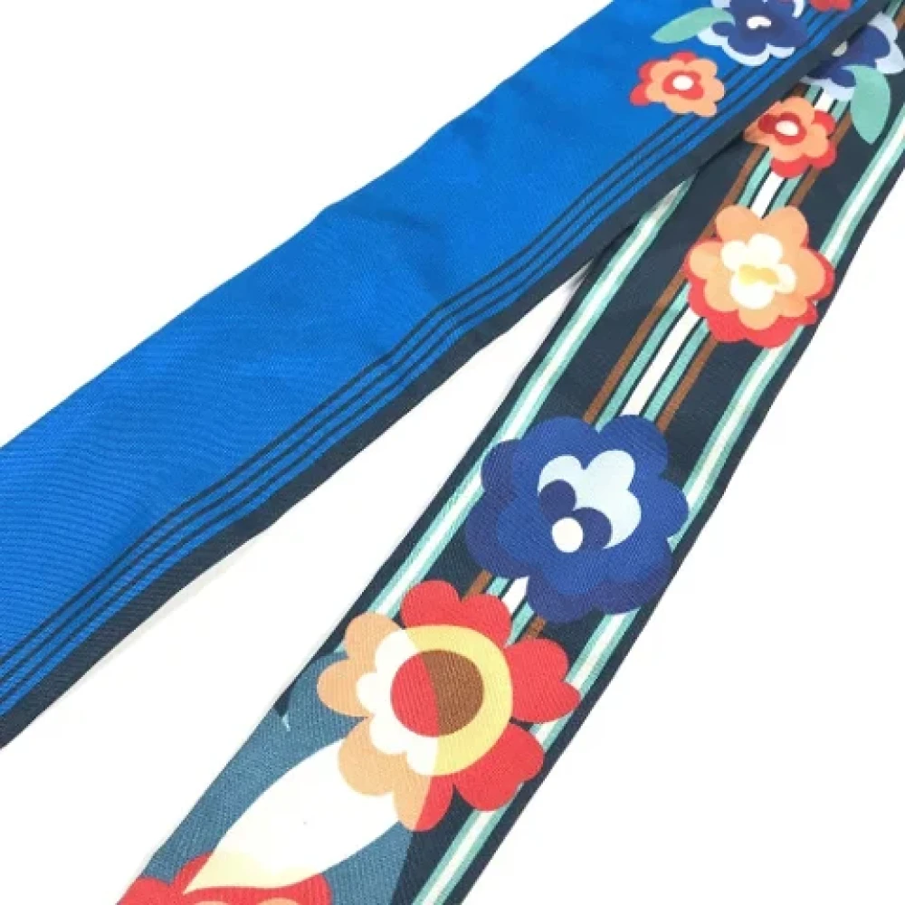 Fendi Vintage Pre-owned Silk scarves Blue Dames