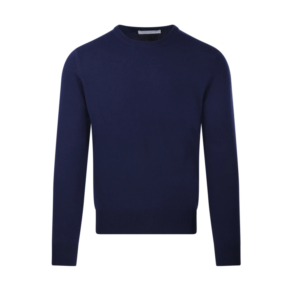 Cashmere Company Marino Ronde Hals Sweater Blue Heren