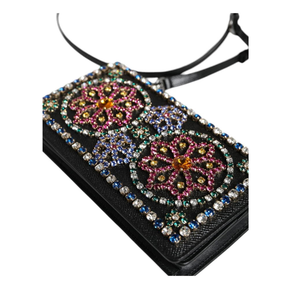 Dolce & Gabbana Kristal Strass Crossbody Clutch Tas Black Dames