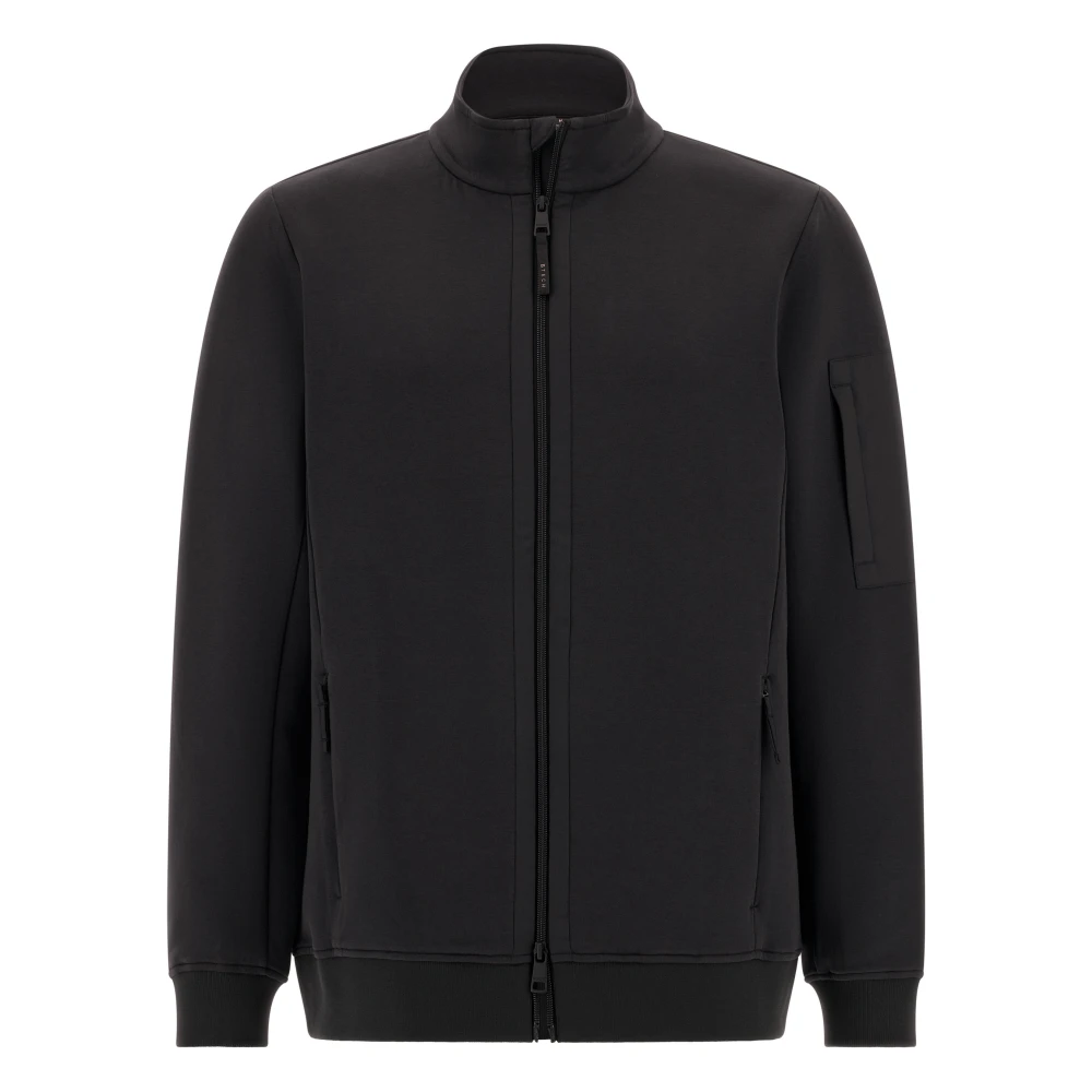 Boggi Milano Herren Black,Red B Tech Full-Zip Sweatshirt Aus Baumwollmischung Scuba