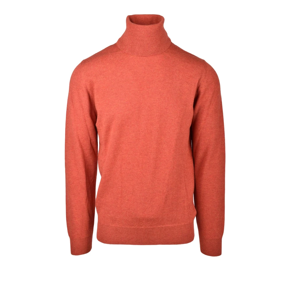 Alpha Studio Wollen Gebreide Trui Orange Heren