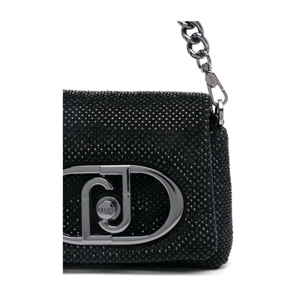 Liu Jo Zwarte Strass Ketting Handtas Black Dames