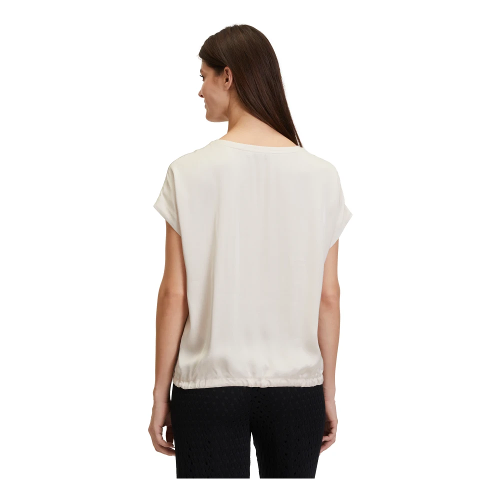 Betty & Co Casual trekkoord blouse Beige Dames