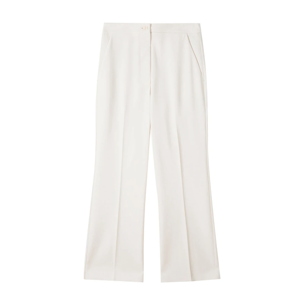 Patrizia Pepe Women's Beige Wide Trousers, Xs, Soft Crepe Trousers