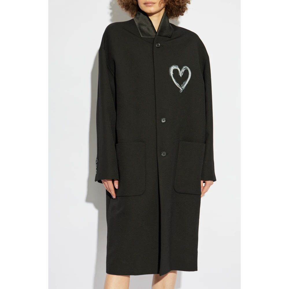 Moschino Jas met hartvormige print Black Dames