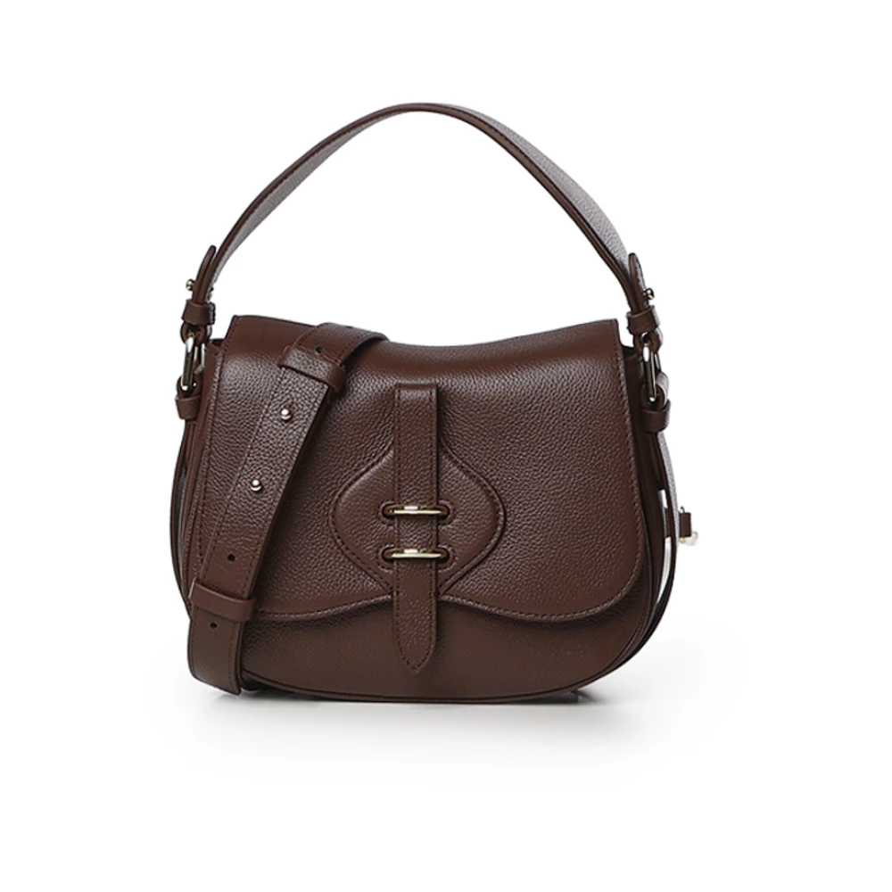 Coccinelle Leather Shoulder Bag - Female - Handbags - Brown - One Size - Bags - Image 3