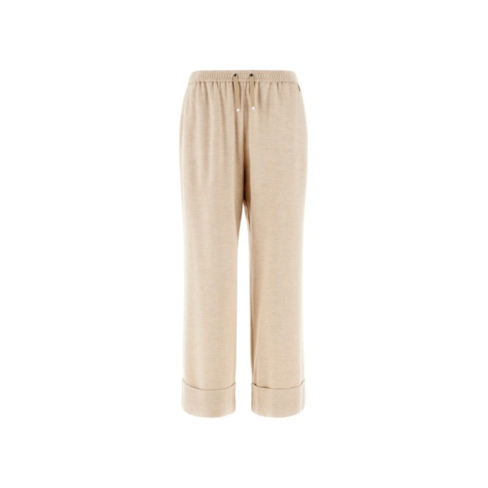 Herno Resort Broek in Flanel Look Beige Dames