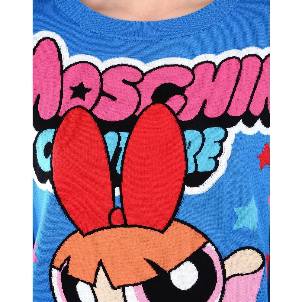 Moschino Blauw T-shirt voor mannen Multicolor Dames