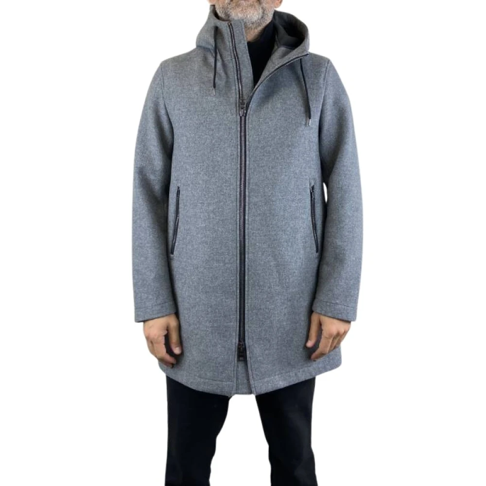 Herno Grijze Hoodie Jas Blue Heren