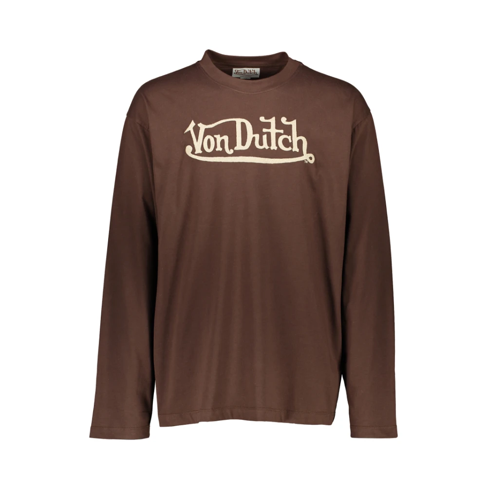 Von Dutch Lohan Lange Mouw Lifestyle T-shirt Brown Heren