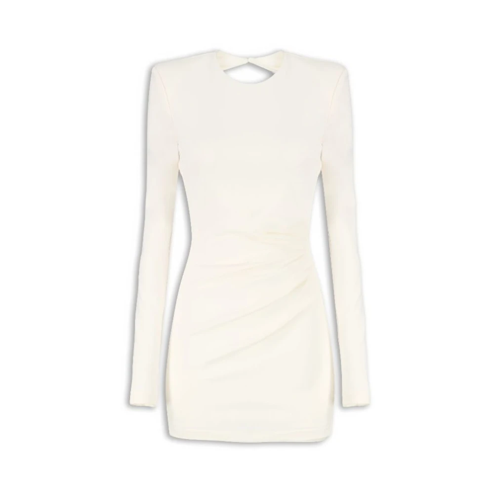Aniye By Rugloze Mini Jurk in Screppino Stof White Dames