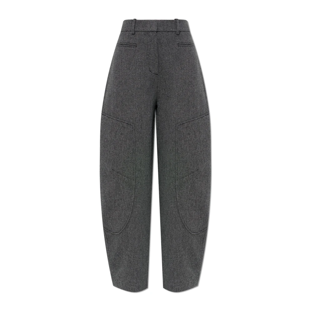 Ganni Donna Grigio - Pantaloni A Gamba Larga - Trousers - Xs