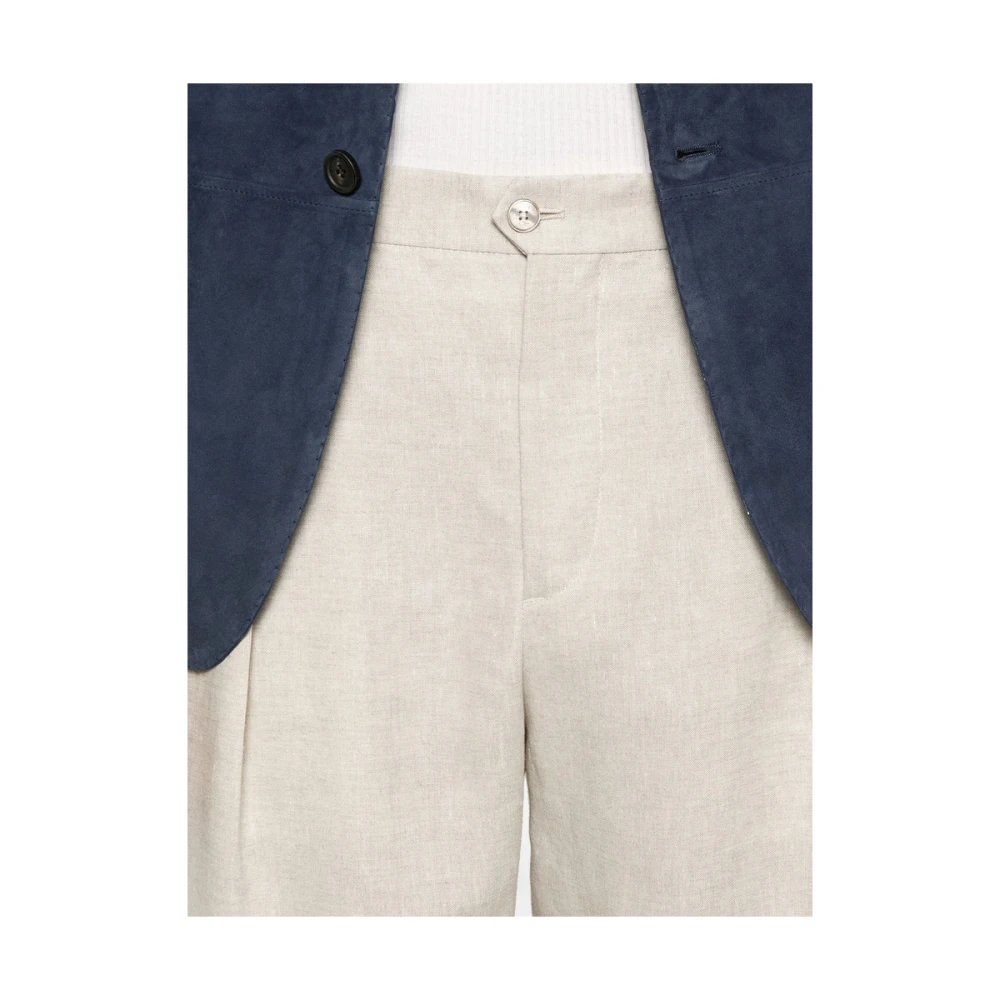 Briglia Beige Broek met Elastische Tailleband White Heren