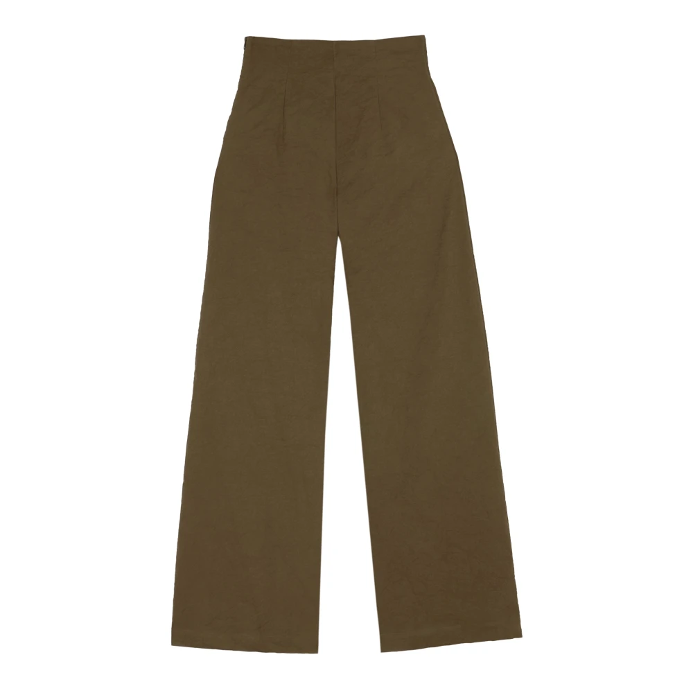 Cortana Metallic Katoen Stretch Rechte Broek Green Dames
