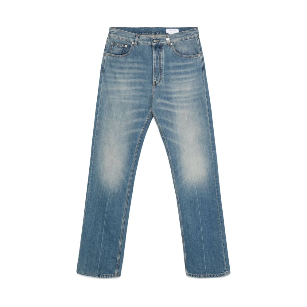 Alexander mcqueen Poederblauwe Klassieke Jeans met Logopatch Blue Heren