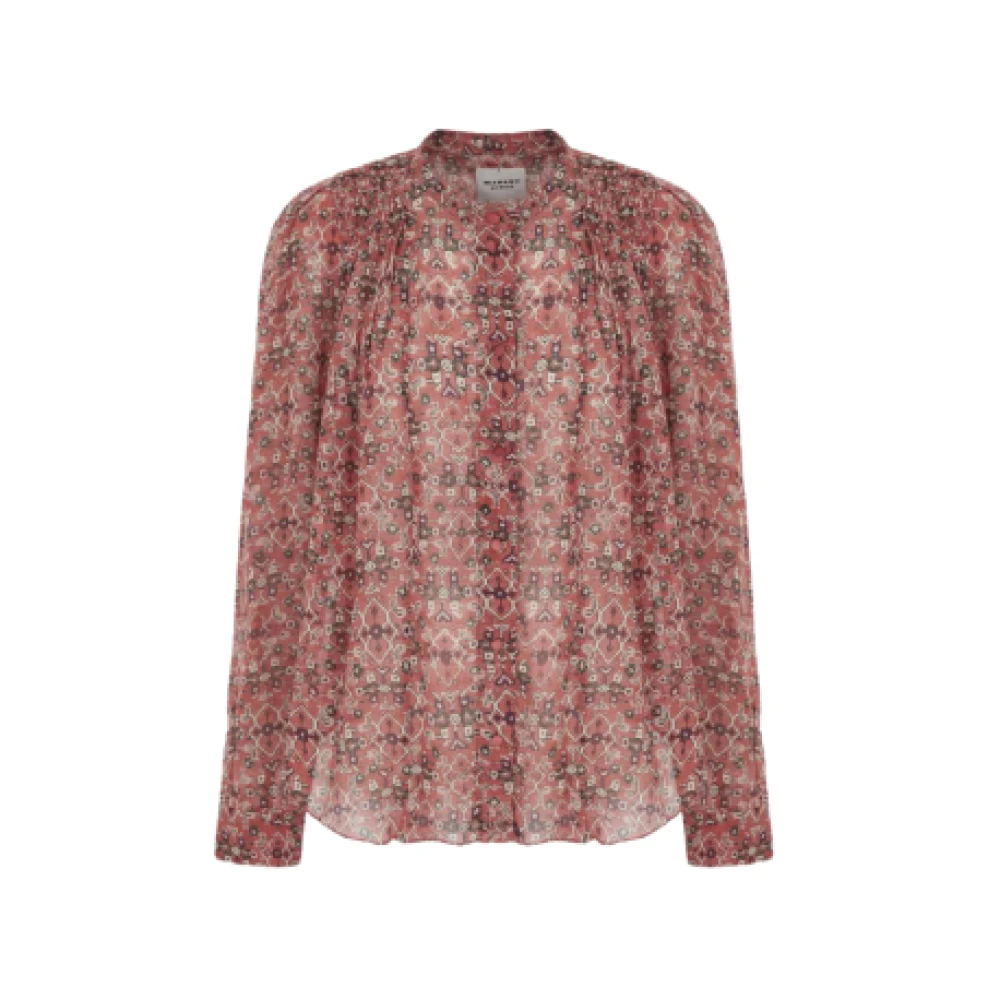 Isabel Marant Women's Multicolor Blouses, S, Bohemian Red Graphic Blouse Noeline