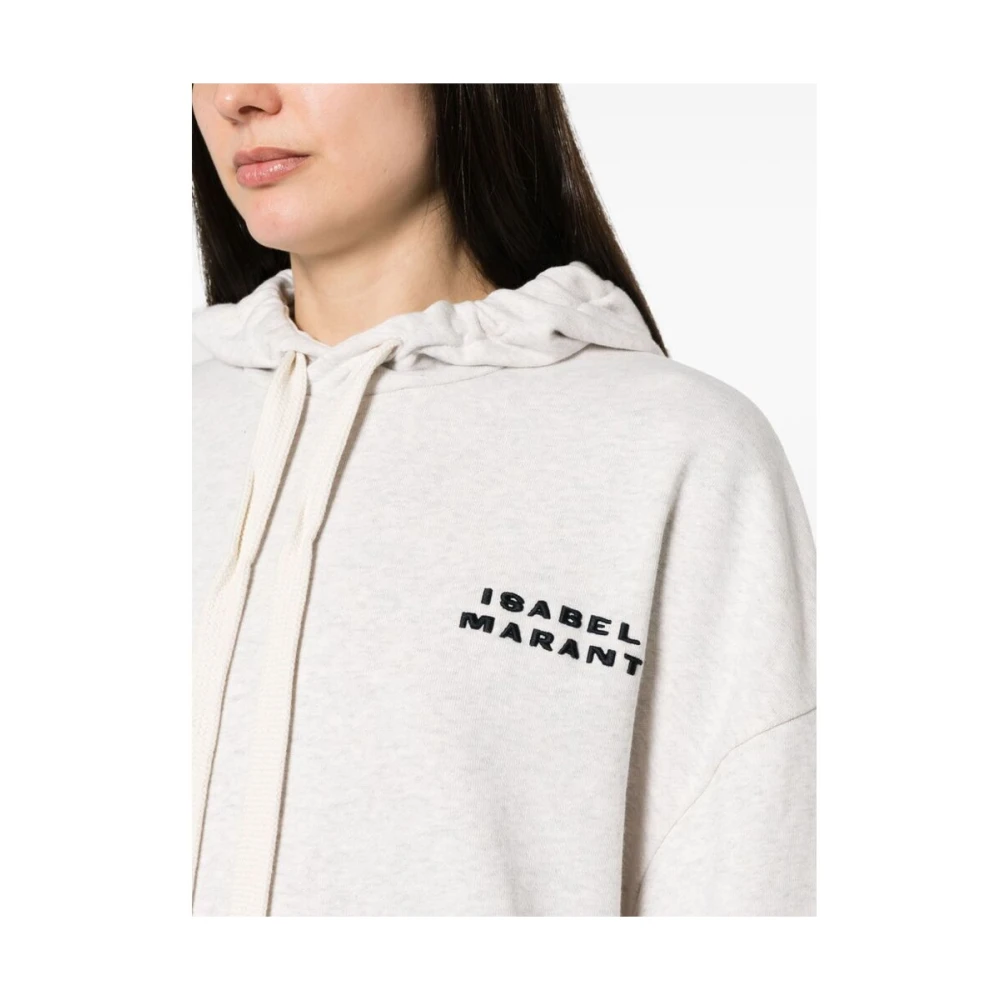 Isabel marant Grijze hoodie met flock-logo White Dames