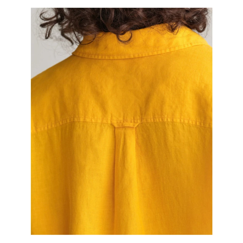 Gant Oversized Linnen Shirt Yellow Dames