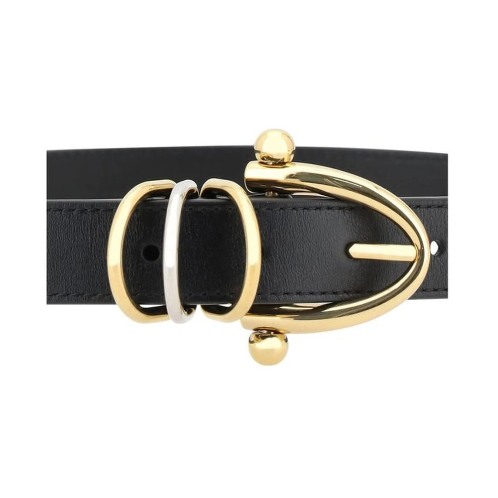 Chloé Leren armbandriem met messingdetail Black Dames