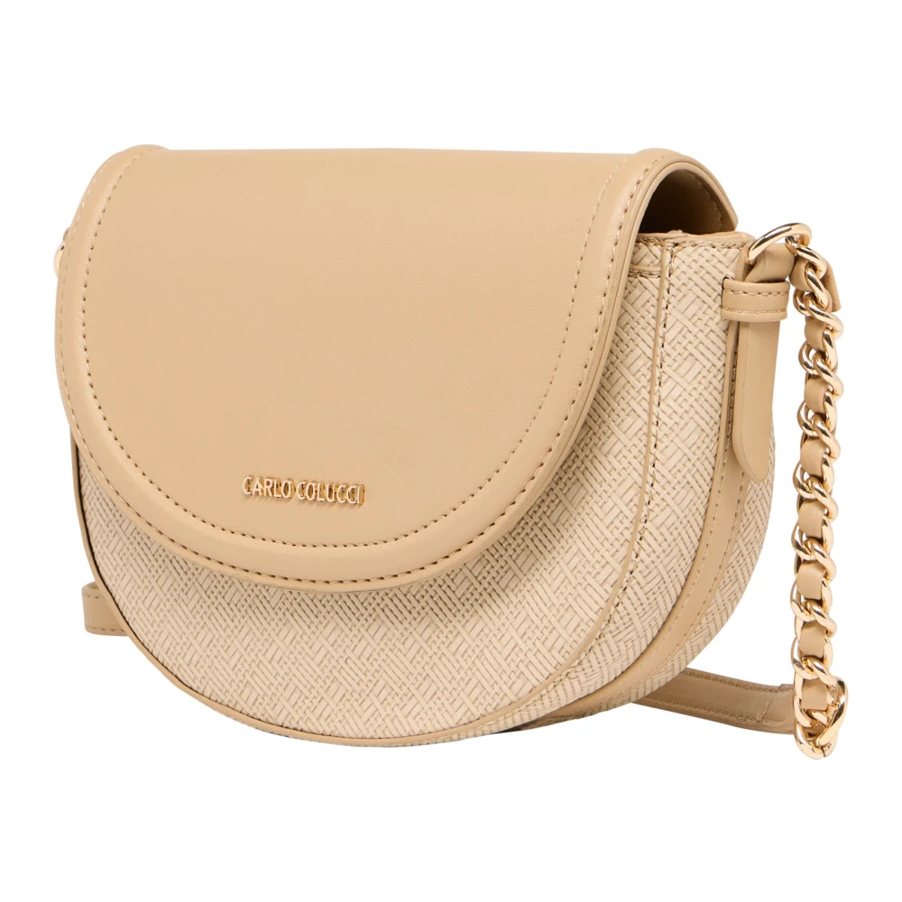 carlo colucci Stijlvolle Bastoptik Handtas Beige Dames