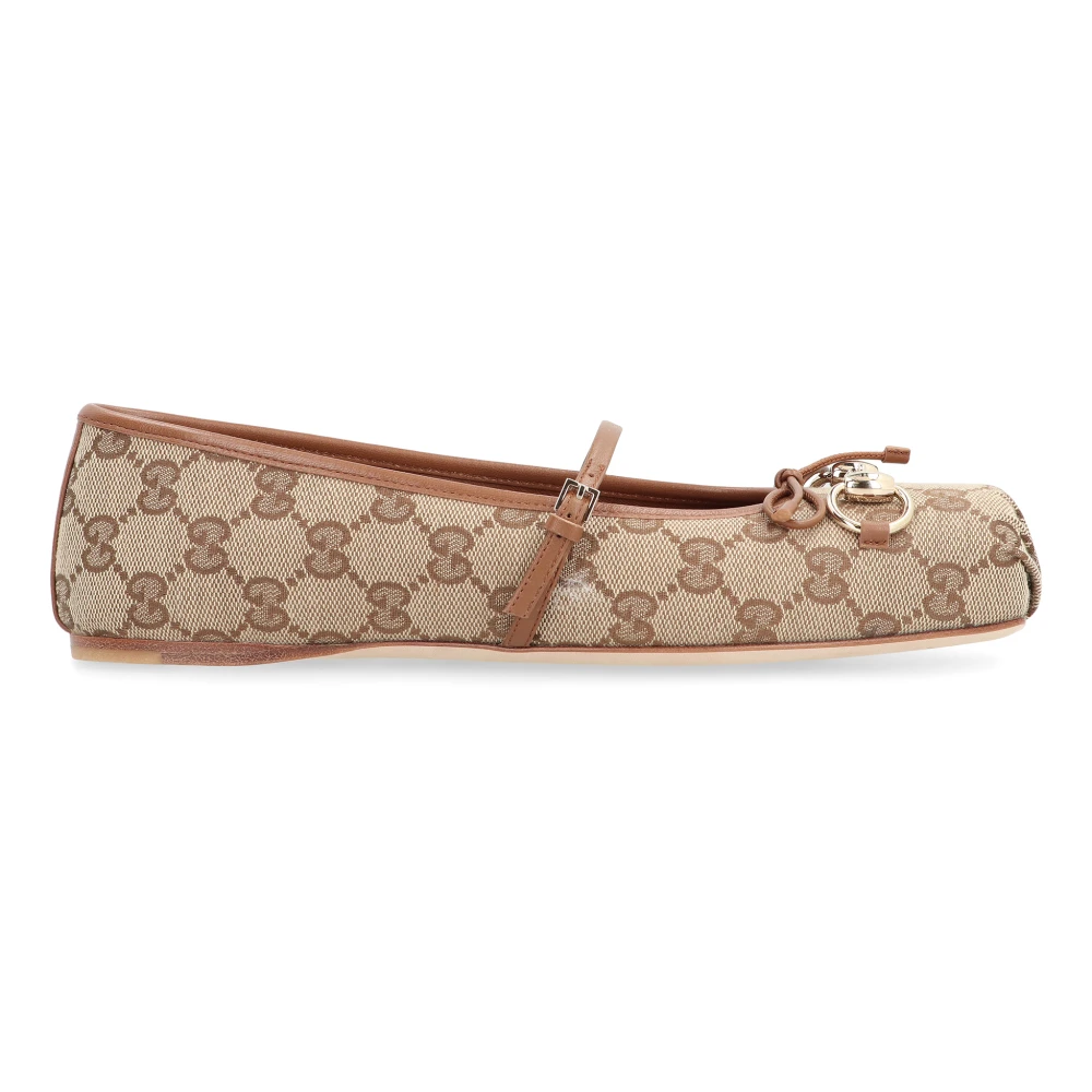 Gucci Women's Beige Horsebit Ballet Flat