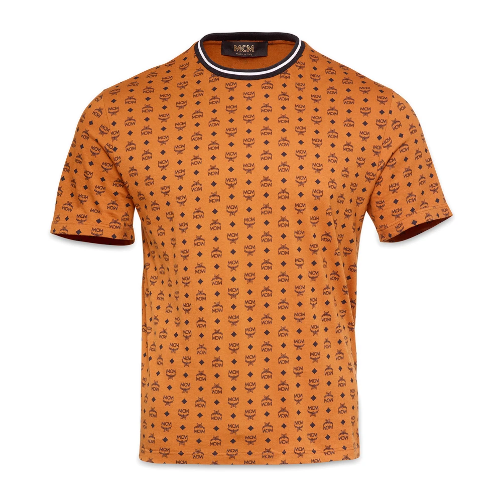 MCM T-shirt met Visetos-monogram Brown Heren
