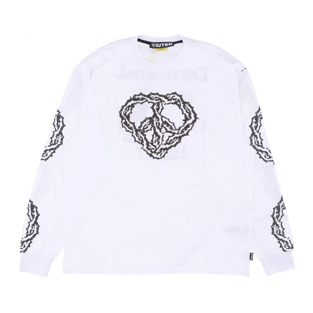 Iuter Doornen Lange Mouw Witte Tee White Heren