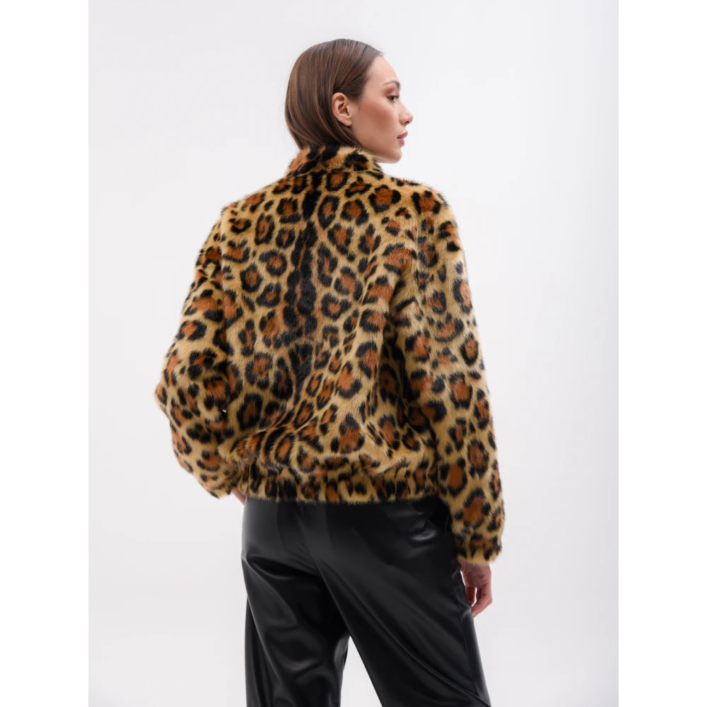 Liviana Conti Luipaardprint imitatiebont jas Beige Dames