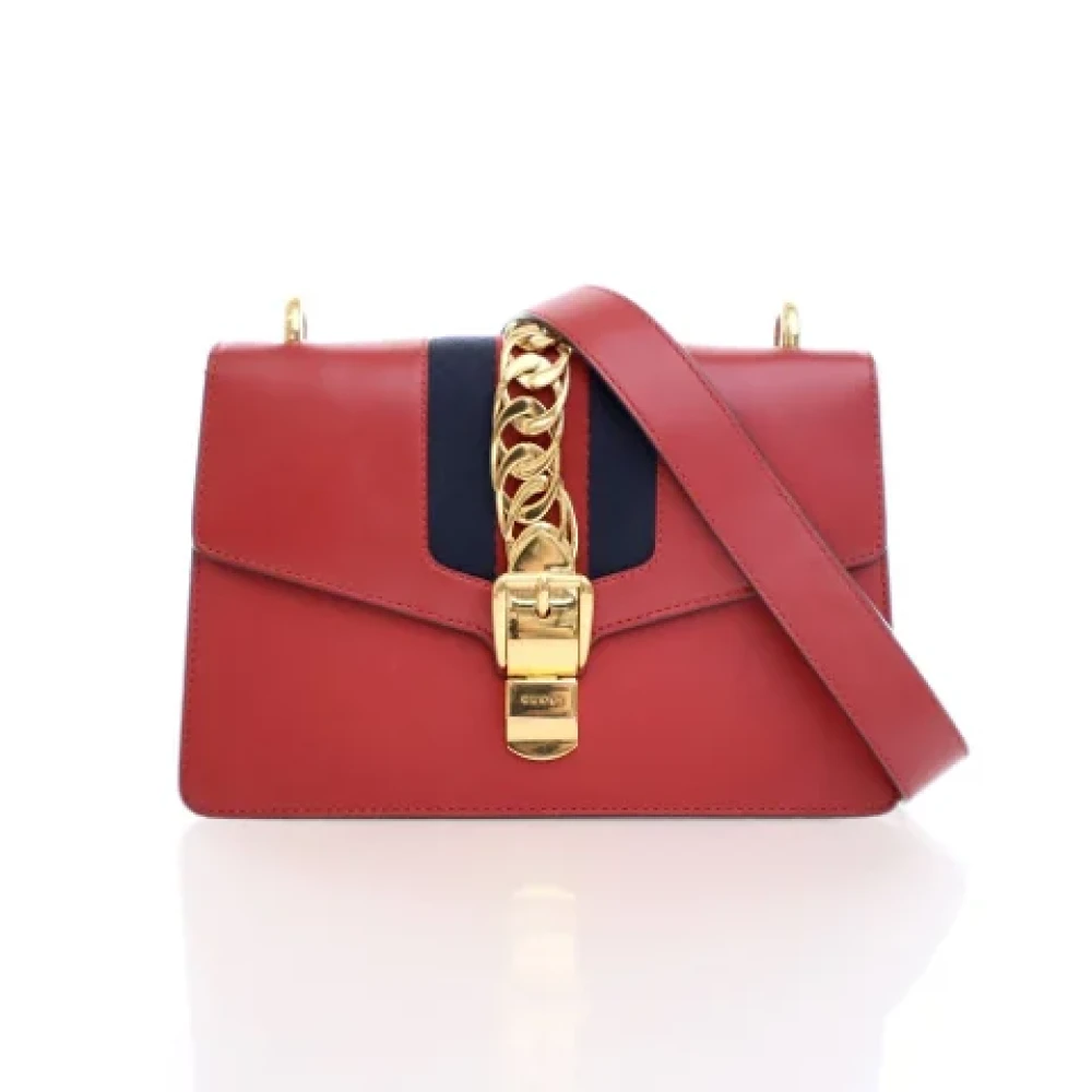 Gucci Vintage Pre-owned Leather handbags Red Dames