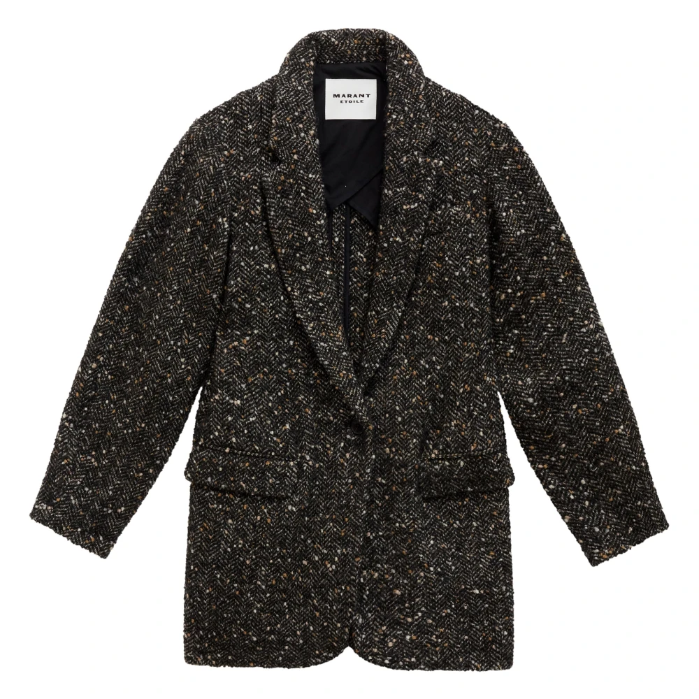 Isabel Marant Étoile Zwarte Wollen Jas Hayden Black Dames