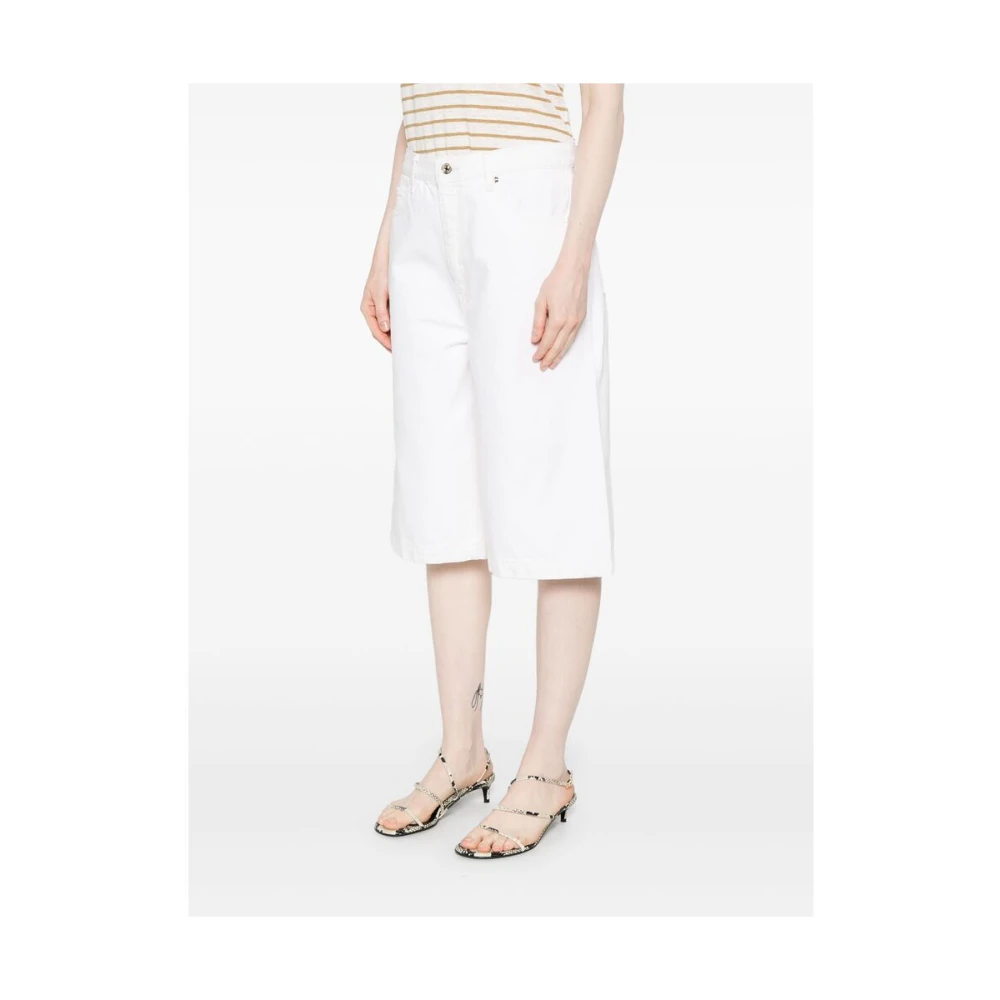 Frame Witte Knoop Rits Klassieke Zak Jeans White Dames