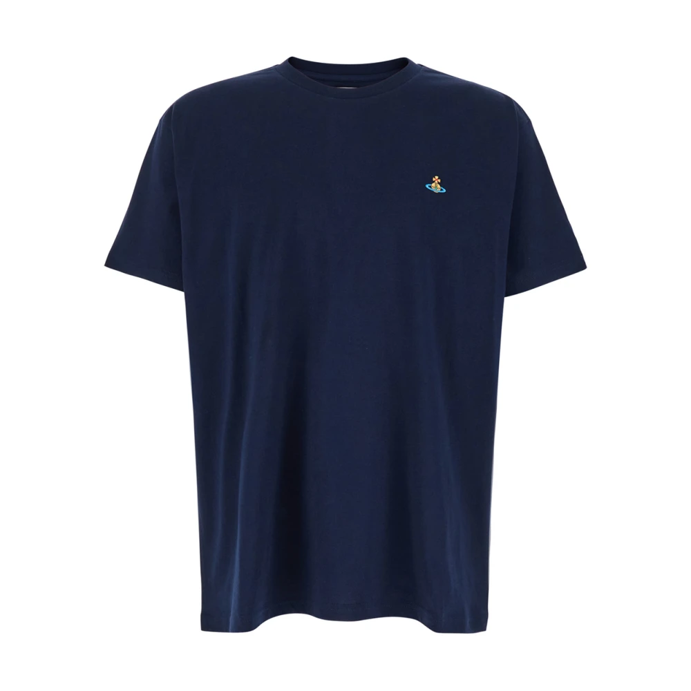 Vivienne Westwood Blauwe Crewneck T-shirt met Orb-detail Blue Dames