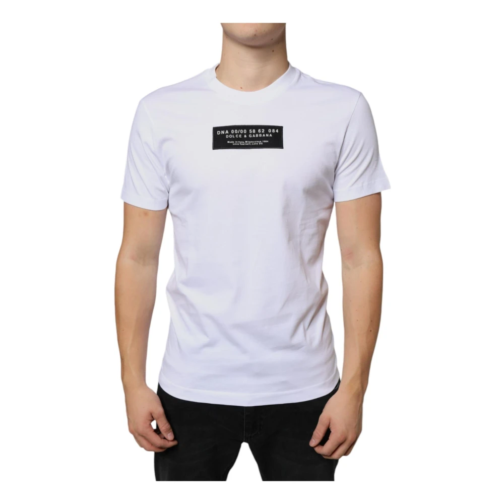 Dolce & Gabbana Men's White Cotton Logo Applique T-Shirt - T-Shirts - Xs - Tops