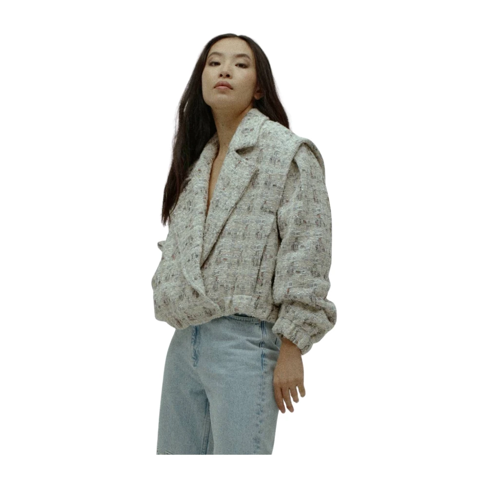 Homage Ecru mix op maat gemaakt tweed jasje Beige Dames