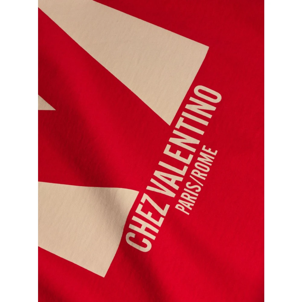 Valentino Garavani Rode T-shirts en Polos met Logo Red Heren