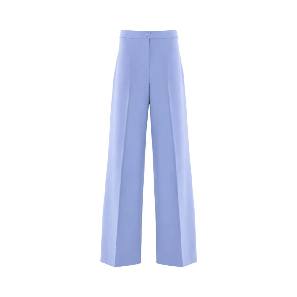 Nenette Vrouw Blauw Broeken Dames, S, Leer, Wide Broeken