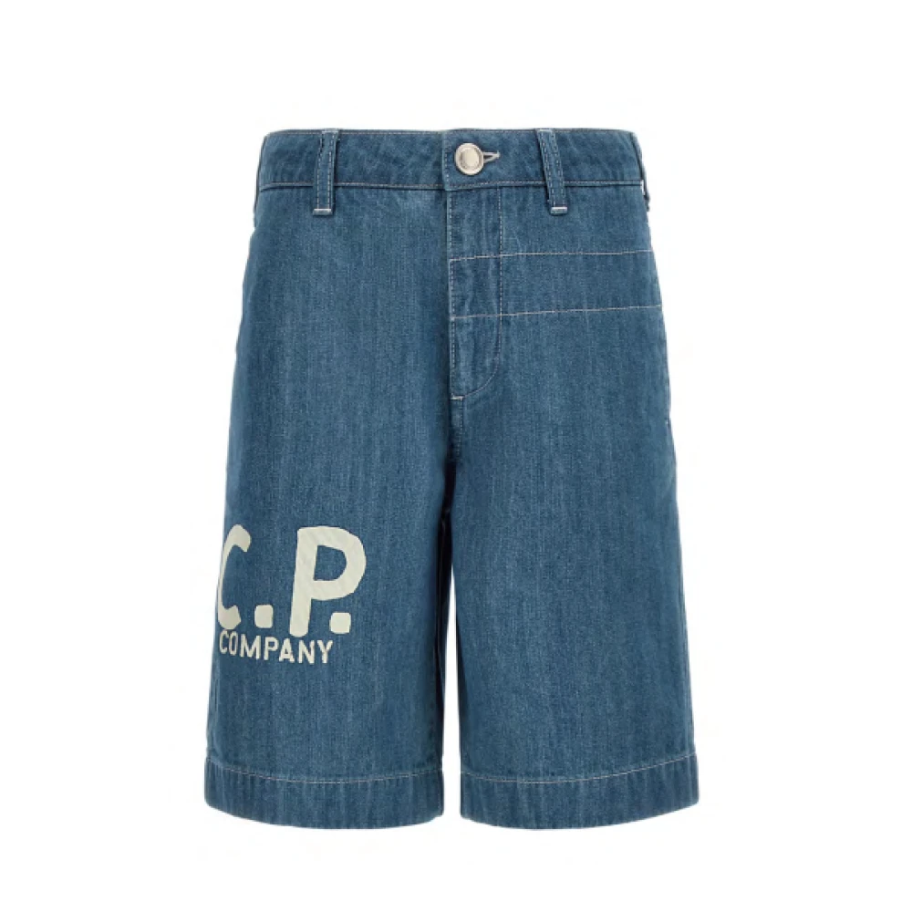 C.p. Company Boys Blue Shorts, 6 Y, Denim Bermuda Shorts