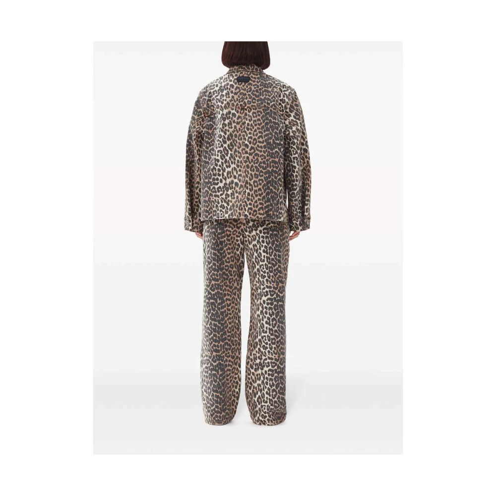 Ganni Dierenprint buitenkleding met zakken Brown Dames