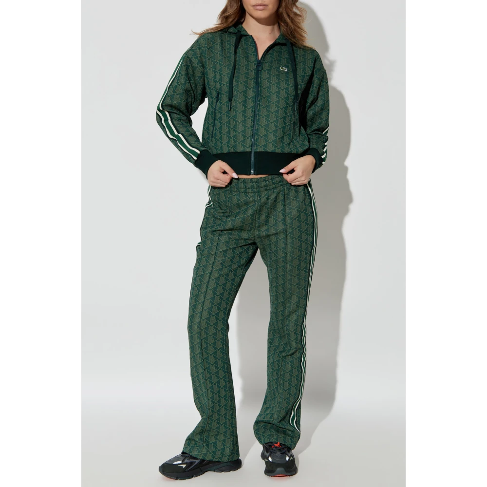 Lacoste Sweatshirt met monogram Green Dames