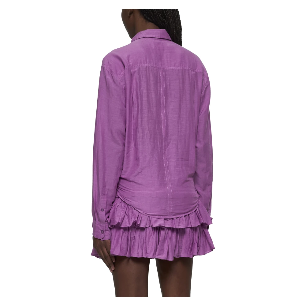 Isabel Marant Étoile Fuchsia Button-Up Shirt met Strikdetail Purple Dames