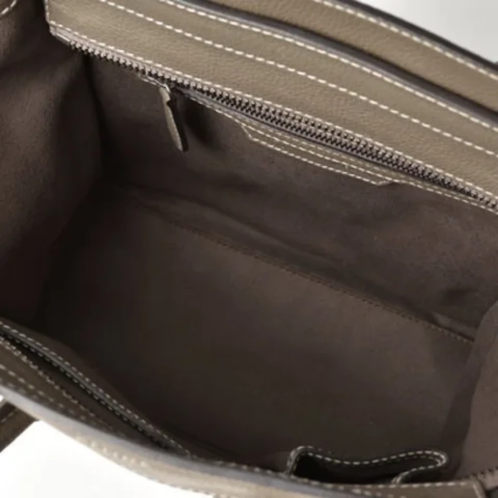 Celine Vintage Pre-owned Leather celine-bags Gray Dames