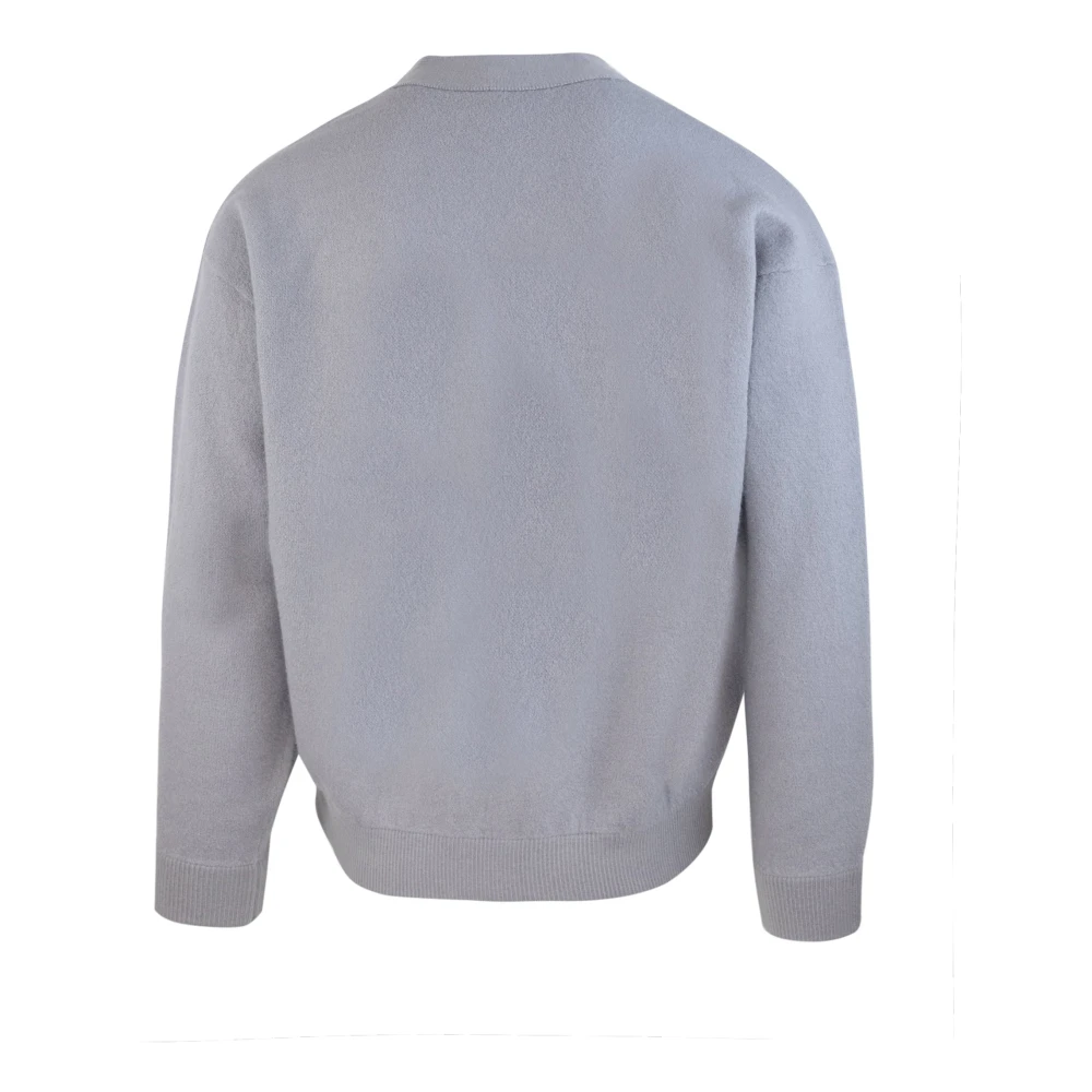 Emporio Armani Grijze Wollen Vest V-Hals Lange Mouw Gray Heren