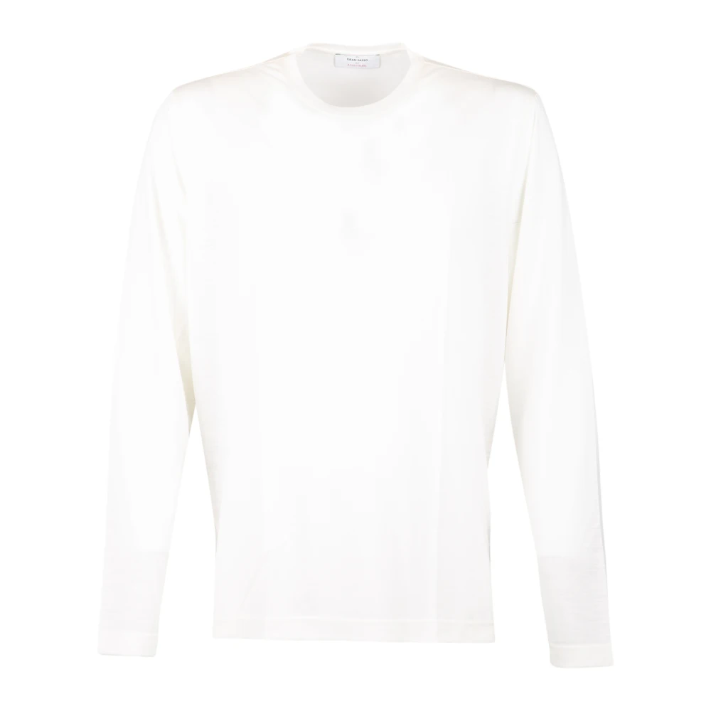 Gran Sasso Witte Crew Neck Wollen Trui White Heren