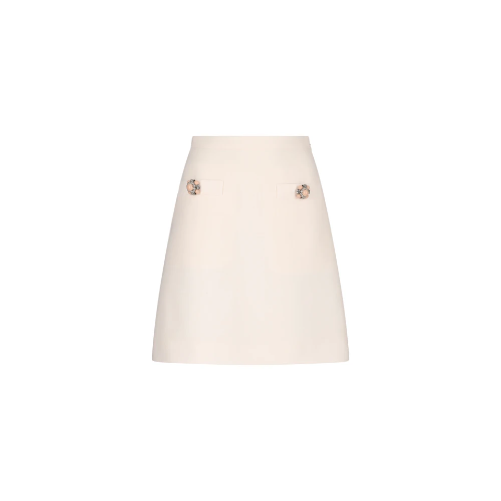 Valentino Garavani Women's White Short Skirts, 2XS, Crepe Couture Solid Skirt