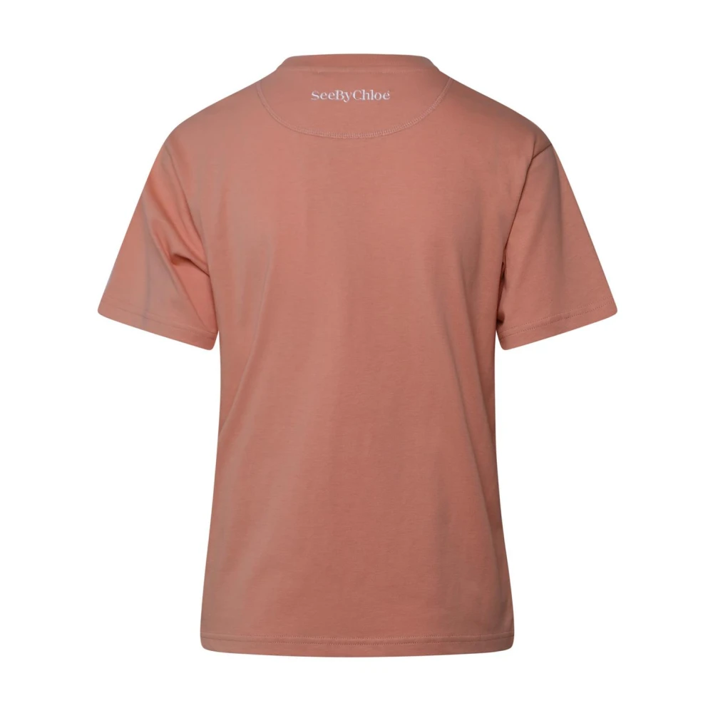 See by Chloé Roze Katoenen T-Shirt Stijlvolle Upgrade voor Dagelijkse Outfits Pink Dames