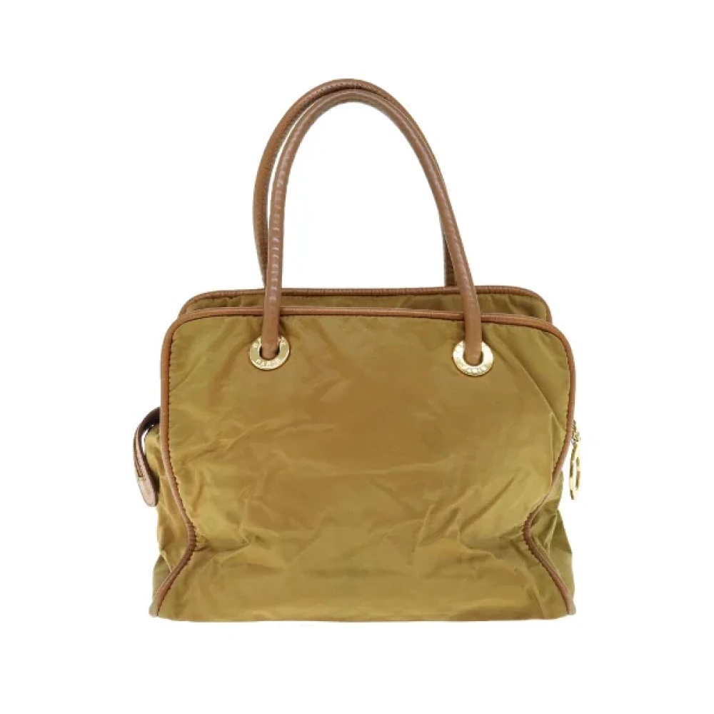 Celine Vintage Pre-owned Nylon handbags Green Dames