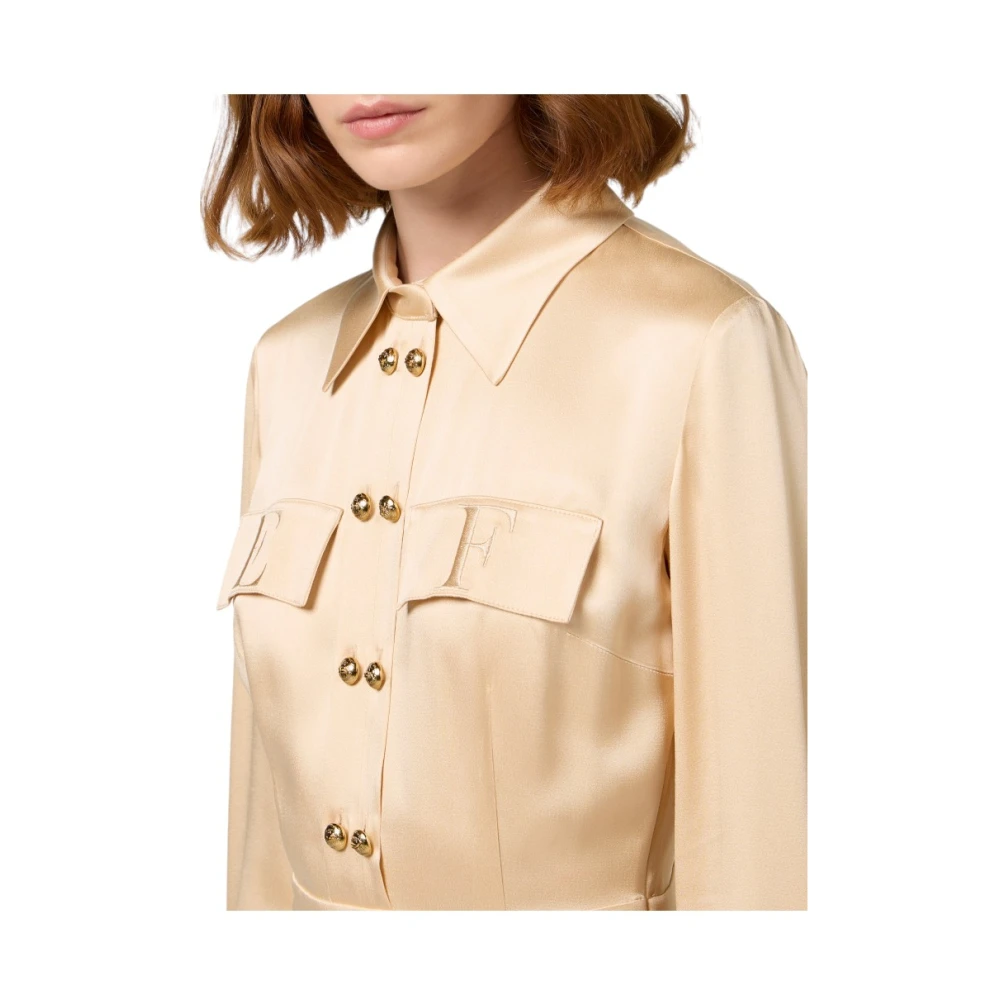 Elisabetta Franchi Elegante Jurk voor Speciale Gelegenheden Beige Dames